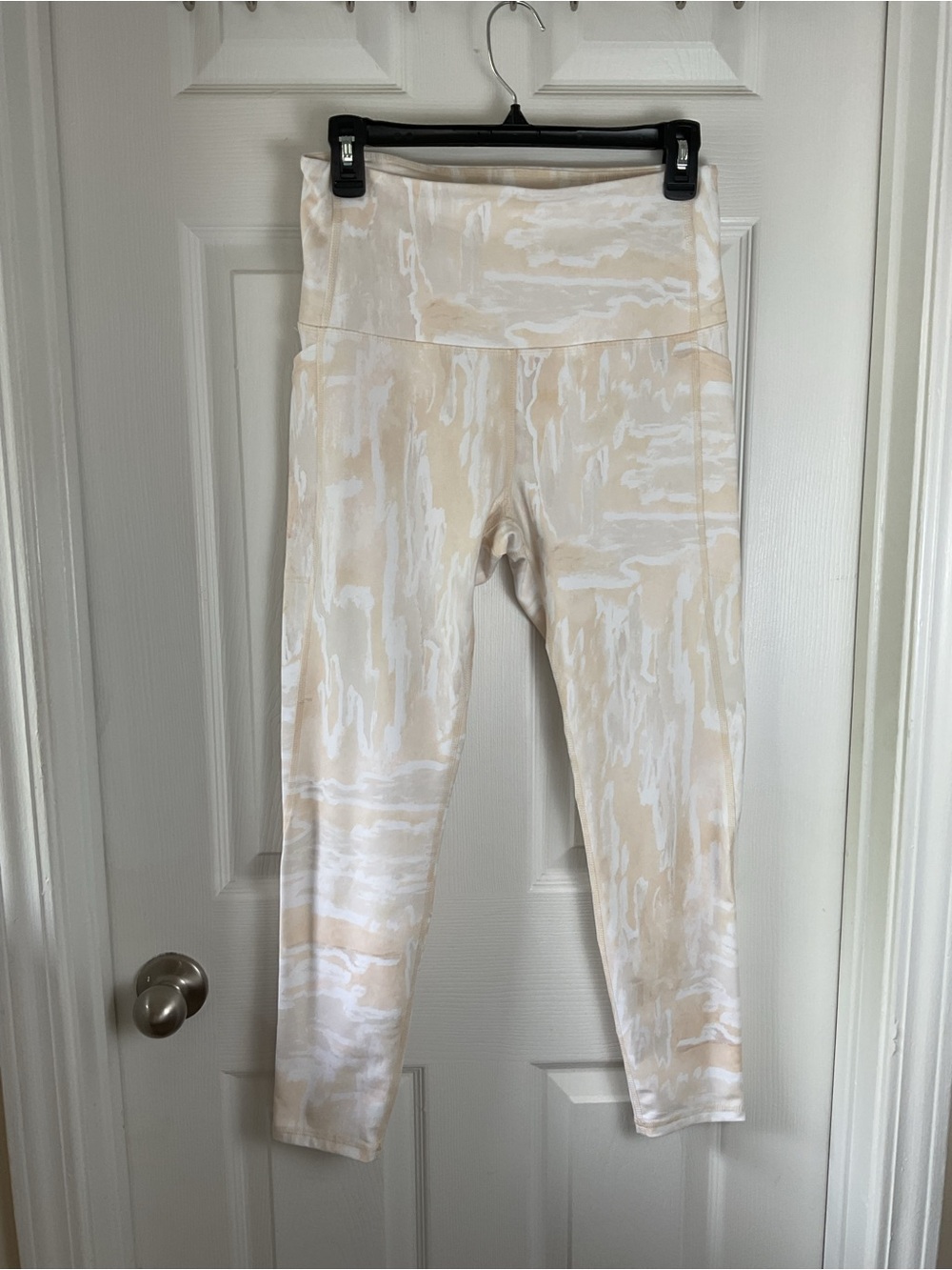 DSG High Rise Leggings Women’s Medium Beige Marble Yoga Gym Pocket Stretch - Picture 3 of 7